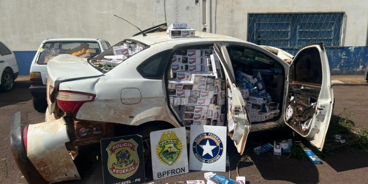 BPFRON, Polícia Federal e Receita Federal apreendem 2 mil pacotes de cigarros contrabandeados