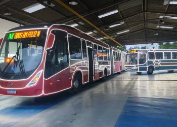 Ônibus com iluminação de Natal começam a circular na Região Metropolitana de Curitiba