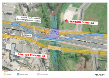 Obras na divisa com Pinhais alteram fluxo de trânsito nesta quinta-feira