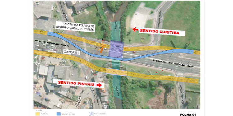Obras na divisa com Pinhais alteram fluxo de trânsito nesta quinta-feira
