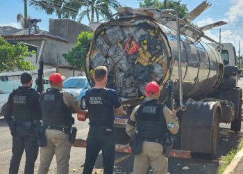 Ação conjunta apreende caminhão com quase seis toneladas de maconha na PR-493