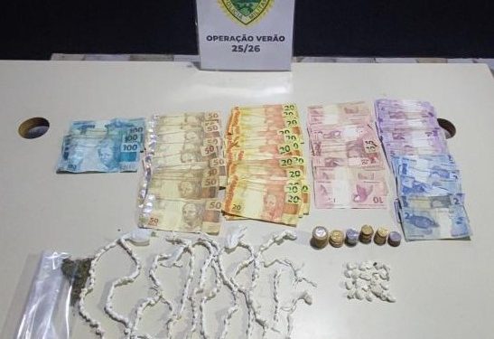 PMPR apreende mais de 250 pedras de crack e prende um suspeito por tráfico em Guaratuba