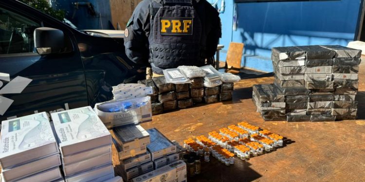 PRF apreende 210 ampolas de medicamentos de emagrecimento e 04 ampolas de anabolizantes contrabandeados, na BR-369