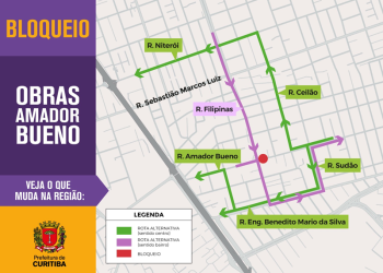 Ruas no Cajuru serão interditadas para obras de pavimentação do BRT Leste/Oeste