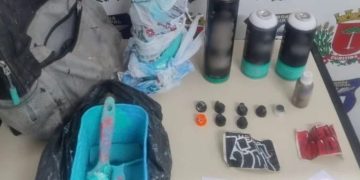 Guarda Municipal prende dois homens em flagrante por pichação no Alto da XV