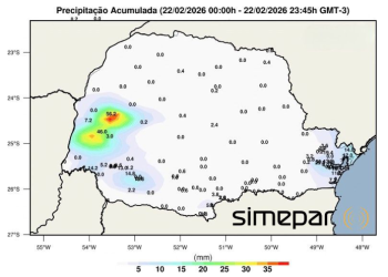 Paraná teve chuvas intensas no fim de semana e previsão indica novas pancadas isoladas