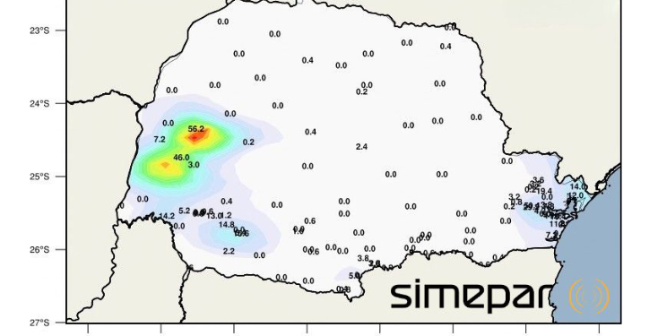 Paraná teve chuvas intensas no fim de semana e previsão indica novas pancadas isoladas