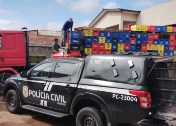PCPR faz descarte de 400 engradados de cervejas falsificadas