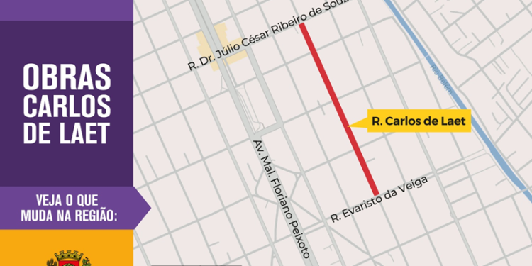Rua Carlos de Laet terá bloqueio para obras