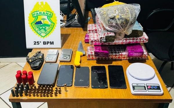 Polícia Militar do Paraná apreende mais de 7 kg de maconha, munições e constata maus-tratos a animais em Umuarama