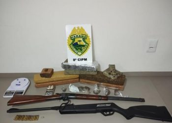 PMPR apreende drogas e armas de fogo em ação na zona rural de Rio Azul