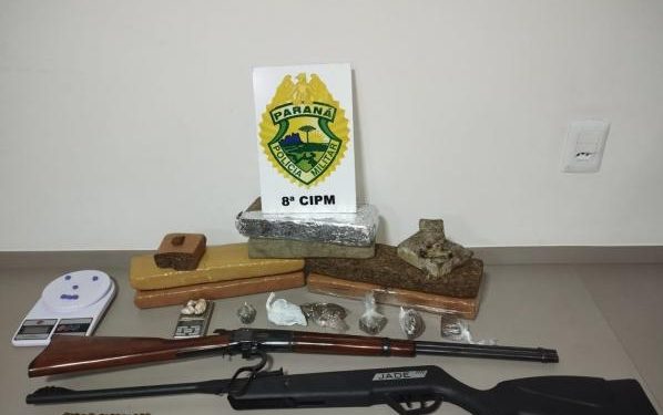 PMPR apreende drogas e armas de fogo em ação na zona rural de Rio Azul