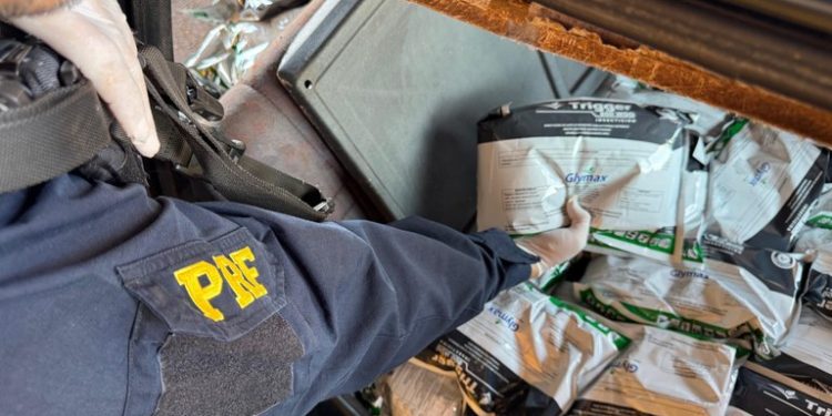 PRF apreende mais de 300 kg de agrotóxicos contrabandeados em Guaíra (PR)