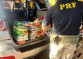 Mãe e filho são presos com 70 kg de drogas em fundo falso de veículo na BR-369