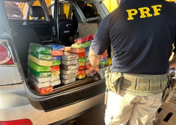 Mãe e filho são presos com 70 kg de drogas em fundo falso de veículo na BR-369
