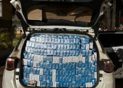 Mais de 2 mil pacotes de cigarros contrabandeados e um carro são apreendidos na BR-277
