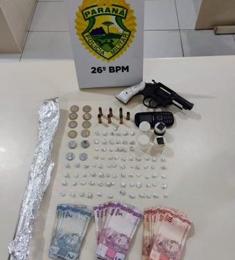 Homem é preso por tráfico de drogas e posse ilegal de arma em Telêmaco Borba