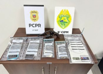 PCPR e PMPR prendem homem em flagrante por tráfico de drogas e porte ilegal de arma de fogo em Cianorte