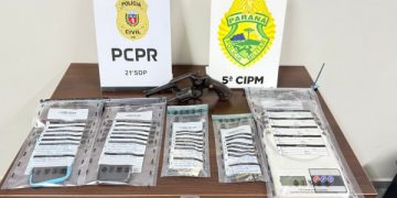 PCPR e PMPR prendem homem em flagrante por tráfico de drogas e porte ilegal de arma de fogo em Cianorte