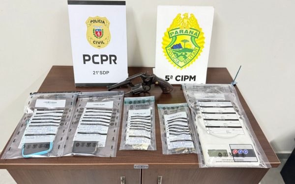 PCPR e PMPR prendem homem em flagrante por tráfico de drogas e porte ilegal de arma de fogo em Cianorte