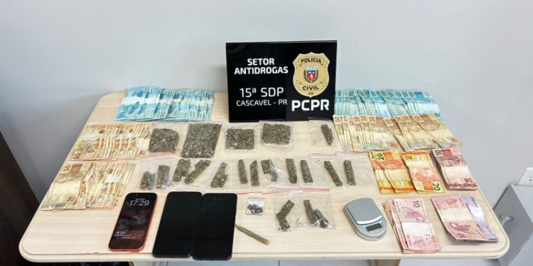 PCPR prende três pessoas em flagrante por tráfico e apreende entorpecentes em Cascavel