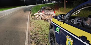 Motociclista morre após colisão na BR-153 e motorista é preso por embriaguez