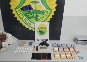 Casal é preso com drogas, arma e dinheiro durante ação da PM no bairro Guaíra
