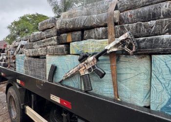 PM apreende mais de 5 toneladas de maconha e fuzil escondidos em carga de mandioca no Paraná