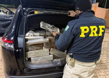 PRF recupera SUV furtado em São Paulo com 350 quilos de maconha