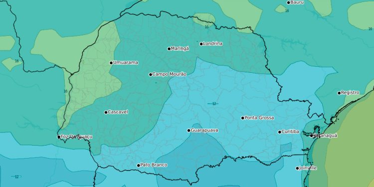 Fim de semana será gelado e com chuva em boa parte do Paraná, prevê Simepar