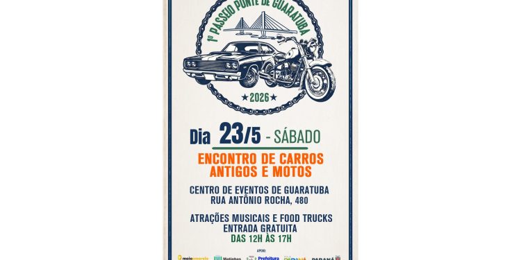 Ponte de Guaratuba vai receber desfile de motos e carros antigos no próximo sábado