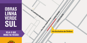 Trecho da canaleta de ônibus na Linha Verde Sul terá bloqueio para obra de drenagem