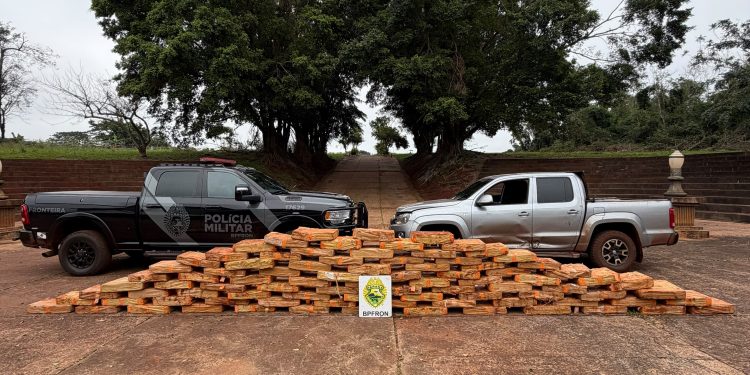 BPFRON apreende mais de 1,2 tonelada de maconha e recupera caminhonete roubada