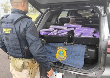 PRF apreende 87 quilos de maconha e prende casal na BR-277