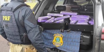PRF apreende 87 quilos de maconha e prende casal na BR-277
