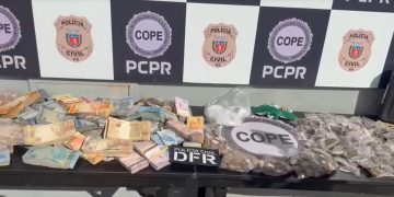 PCPR apreende armas, drogas e R$ 78 mil em operação contra grupo criminoso em Curitiba