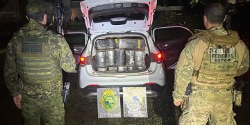 Ação integrada apreende mais de uma tonelada de maconha em veículo furtado no Oeste do Paraná