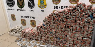 Ação integrada apreende 319 quilos de maconha e prende indivíduo em BMW após fuga na BR-277