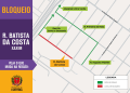 Rua terá bloqueio a partir desta segunda-feira para obras de drenagem, terraplanagem e pavimentação; veja onde