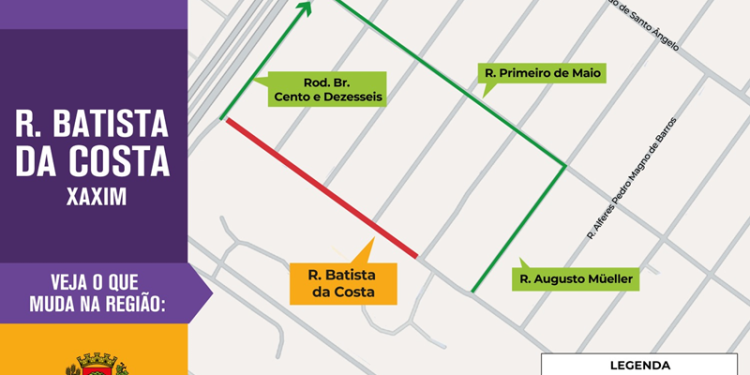 Rua terá bloqueio a partir desta segunda-feira para obras de drenagem, terraplanagem e pavimentação; veja onde