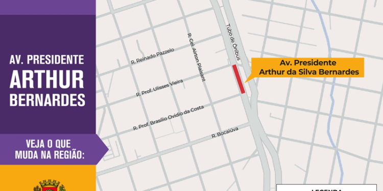 No sábado, obras do Novo Inter 2 bloqueiam trecho da Avenida Arthur Bernardes