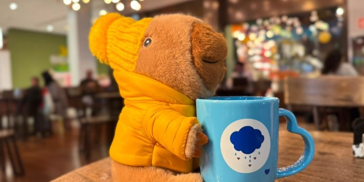 Shopping Estação lança campanha de Dia dos Pais com capivara de pelúcia de “japona”, inspirada no Inverno