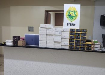 PM apreende carga de eletrônicos importados irregularmente durante fiscalização