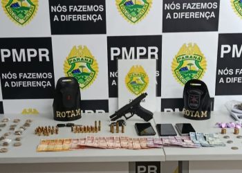 ROTAM prende suspeito com pistola Glock, munições e drogas na CIC