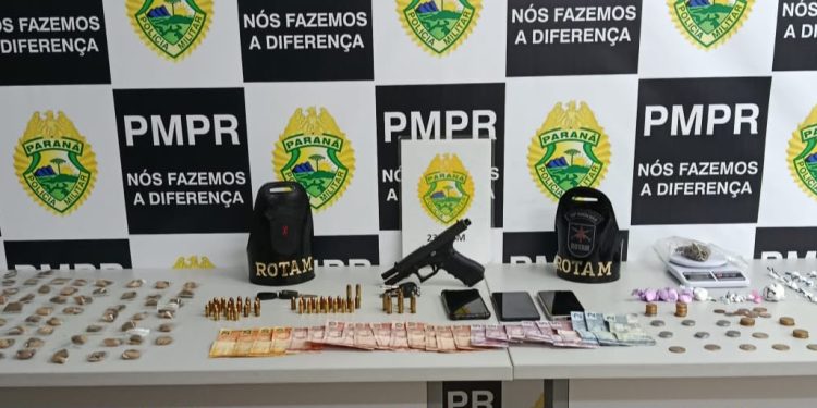 ROTAM prende suspeito com pistola Glock, munições e drogas na CIC