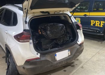 PRF apreende mais de 150 kg de maconha e prende homem após tentativa de atropelamento