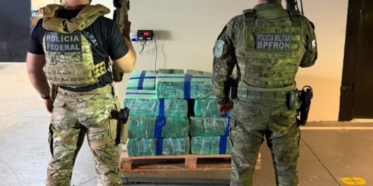 BPFRON e PF apreendem 385 kg de maconha em imóvel usado como depósito