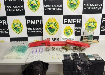 K9 do 13º BPM apreende 3,5 kg de maconha e outras drogas na CIC