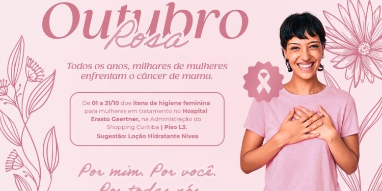 Outubro Rosa: Shopping Curitiba arrecada itens de higiene para o Hospital Erasto Gaertner