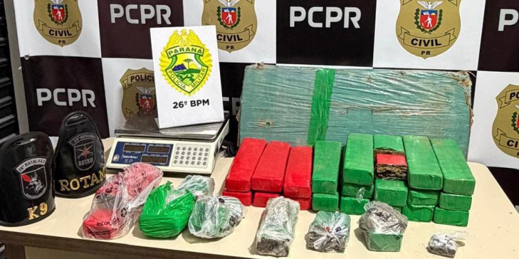PMPR prende quatro pessoas e apreende mais de 25 quilos de maconha